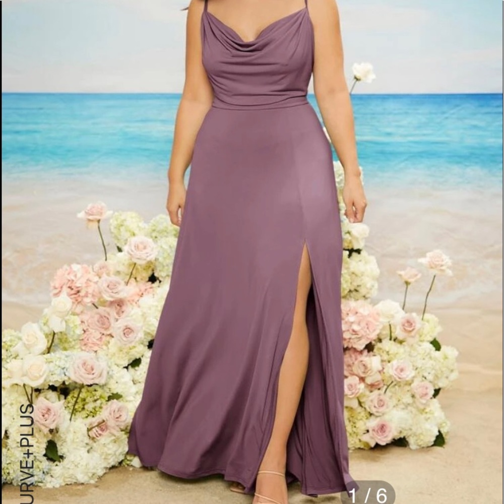 Shein cowel neck bridesmaid dress